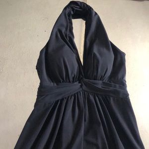 WHBM Halter & Open Back Black Dress